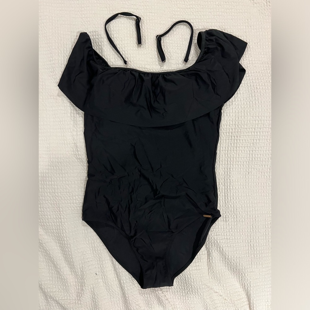 CHIC BLACK OFF SHOULDER SWIMSUIT